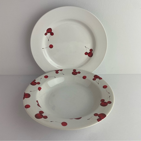 🚦3/$33 Disney Mickey Mouse Fruit Cherries Plate and Bowl Set - Bundle Bundle!! - Picture 1 of 6